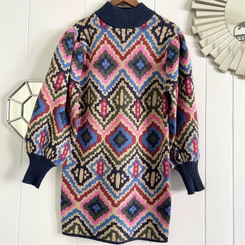 Farm Rio Rauti Colorful Sweater Dress XS